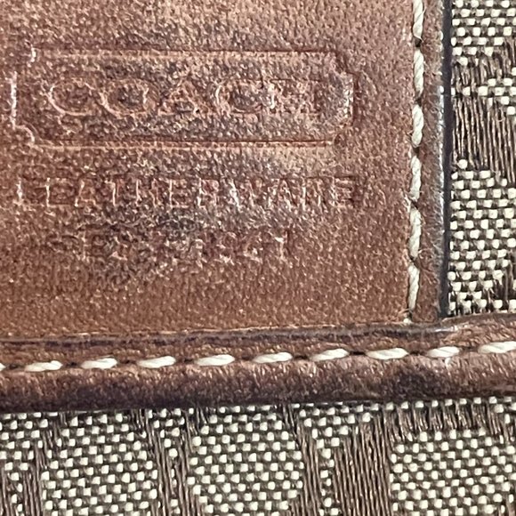 Coach Brown Signature Canvas Small Cardholder Wallet - Picture 9 of 16